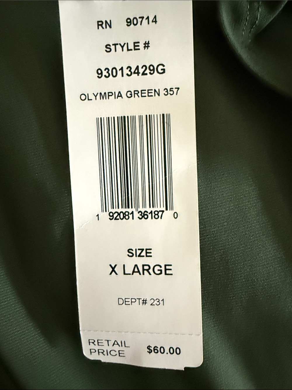 MSK Olive Green A-Line Zip Polo Dress with Gold Ring Pull - Picture 3 of 3